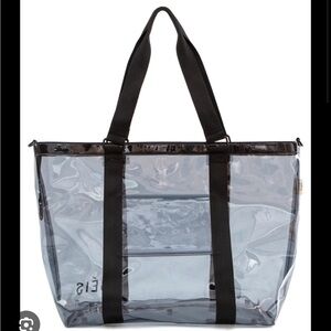 Beis clear black beach tote/ weekender bag